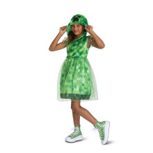 Minecraft Creeper Mädchen Kapuzenkostüm Kleid | Größe 10-12