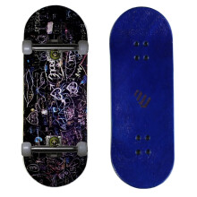 NOAHWOOD PRO Fingerboards Finger Skateboards(NW11s Kickflip Deck 97mmx34mm 5-Layer Colour Maple Wooden Handmade)+(Update 34mm Noah ii Trucks)+(NW iii