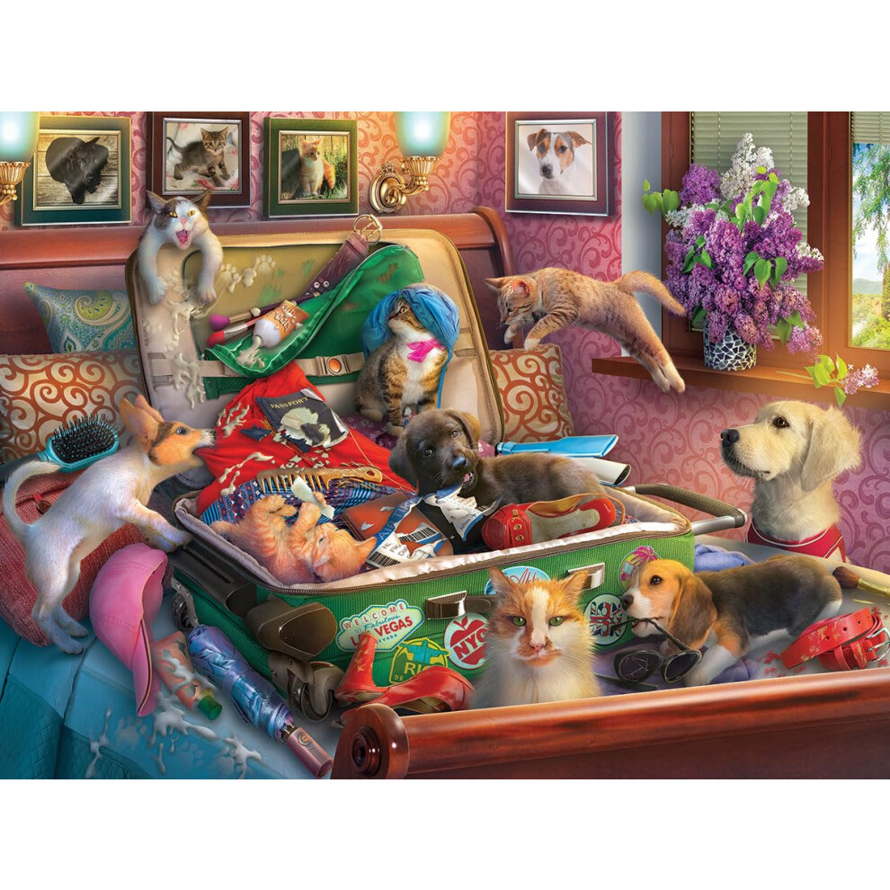 Mountain 500 Piece Jigsaw Puzzle Funny Dog Puzzles With Large Pieces Gift For Adults 18"X24" - Paws Gone Wild White