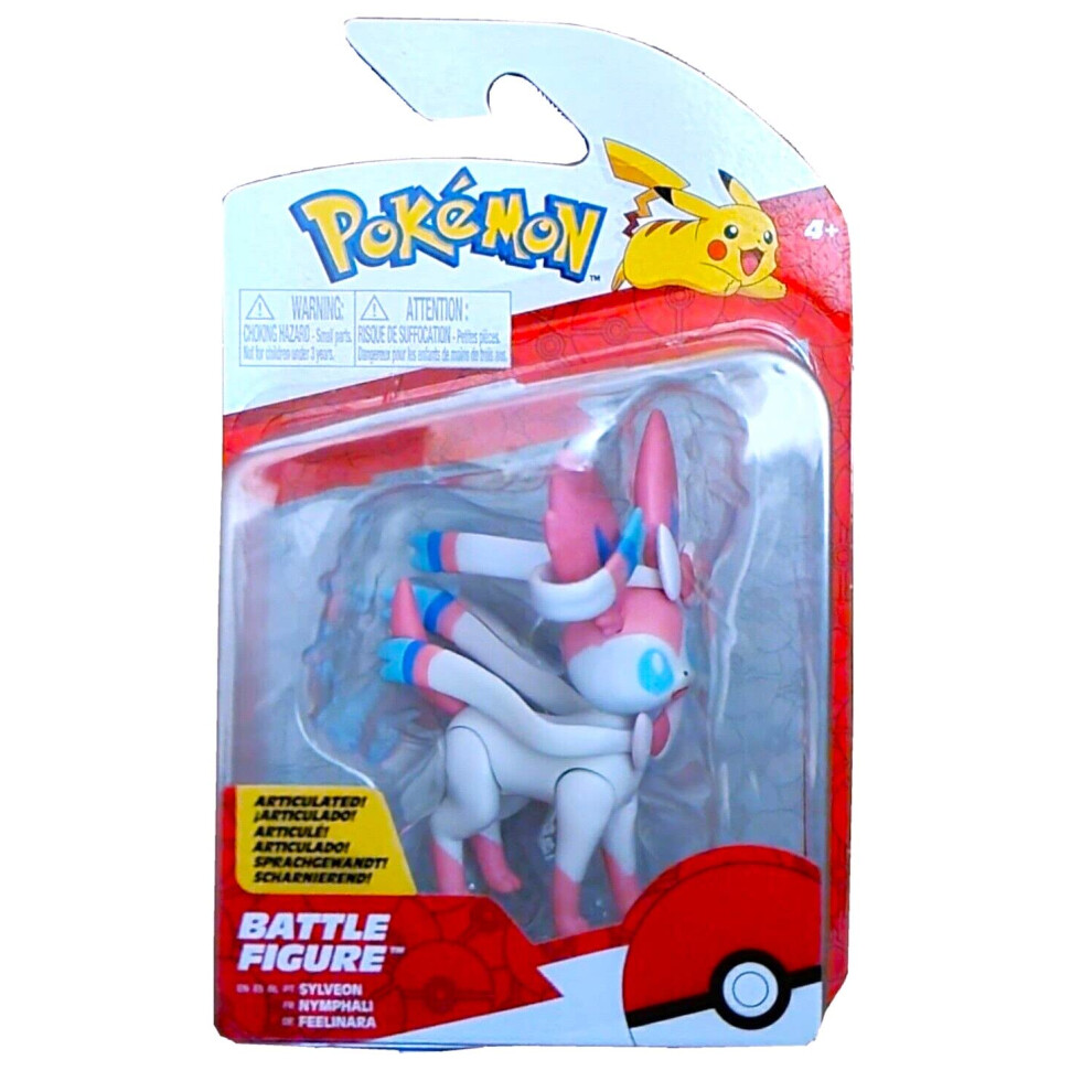 Pokémon Pokemon Sylveon 3 Inch Battle Feature Figure Set Action Ready