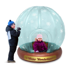Aufblasbare Schneekugel - Aufblasbare Schneeburg mit Eingang - Weihnachtsdekoration für Garten, Kinderzimmer