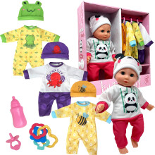 Poupée Bébé Souple avec Accessoires & 4 Ensembles de Tenues Animales, Poupée Réaliste de 14 Pouces