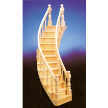 Escalera Curva Derecha Miniatura para Casa de Muñecas Handley House