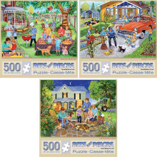 Bits and Pieces - Set van Drie Grote 500 Stuk Puzzels voor Volwassenen - Puzzels Ontworpen door Artiest Sandy Rusinko