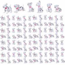 Figurines de Chiens Miniatures 102Pcs - Dalmatien en Plastique pour Jardin Miniature, Décorations DIY