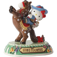 Blue Sky Clayworks Hello Kitty Cowgirl Giddy Up” Beeldje, Keramiek 6.325" L x 5.25" B x 7" H, Gone Country Western
