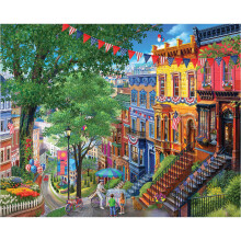 White Mountain Summer in The City Puzzle 1000 Piece Fourth of July Jigsaw Puzzles for Adults