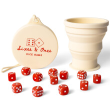 Vango Sixes & Ones Dice Game - 6 Curated Dice Games All in One, Expandable Rolling Cup to Play Anywhere - for Kids, Adults, Families, Travel, Perfect
