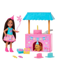Barbie Family & Friends Club Chelsea Surprise Birthday Party Playset with Chelsea Small Doll (Brunette), Transforming Doghouse & 10+ Accessories