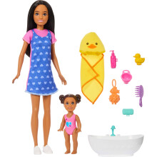 Barbie Skipper Babysitters, Inc. Spielset mit Puppen, Badewanne & 6 Zubehörteilen