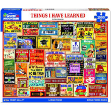 White Mountain Things I Have Learned Puzzle 1000 Piece Vintage Jigsaw Puzzles for Adults and Families