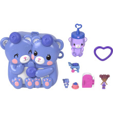 Polly Pocket Dolls and Playset, Blueberry Besties Compact, Travel Toy with 1 Micro Doll, Pet, Fruit Themed Accessories