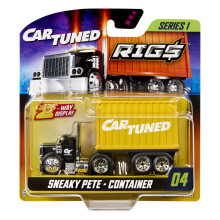 CarTuned Rig$ Container Case- Sneaky Pete, Gelb und Schwarz DieCast Truck, Stil 4
