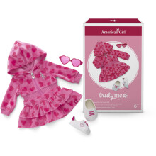 American Girl, Truly Me, Pink Hearts Hoodie Dress with Sunglasses, Doll Clothes, for 18-inch Dolls, 3pcs, Ages 6+