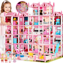 Large Dream Doll House for Girls with 22 Rooms, Lights, Dolls, and Furniture - Playhouse Dollhouse for Grils Ages 6-16 Toys for Birthdays & Holidays &