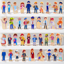 38 PCS Holzfiguren Berufe Multikulturell für Vorschule Lernspielzeug Geschenke