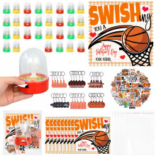 Gosodeny 30 Set Regali San Valentino Mini Gioco Basket Portachiavi Stickers