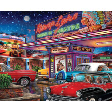 White Mountain 1000 Piece Vintage Jigsaw Puzzles for Adults and Families - Movie Night