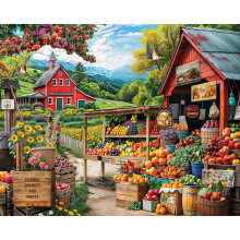White Mountain 1000 Piece Jigsaw Puzzle Scenic Landscape Puzzles with Large Pieces Gift for Adults and Family 24x30 - Farm Stand