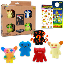 Fuggler Mini Figurer 5-pack - Roliga Fula Monster Cupcake Topper Figurer med Klistermärken