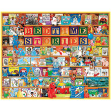 White Mountain 1000 Piece Jigsaw Puzzle Book Collage Puzzles with Large Pieces Gift for Adults and Family 24x30 - Bedtime Stories
