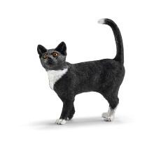 Schleich Farm World, Cute Animal Toys for Kids and Toddlers, Black and White Cat Toy Figurine, Ages 3+