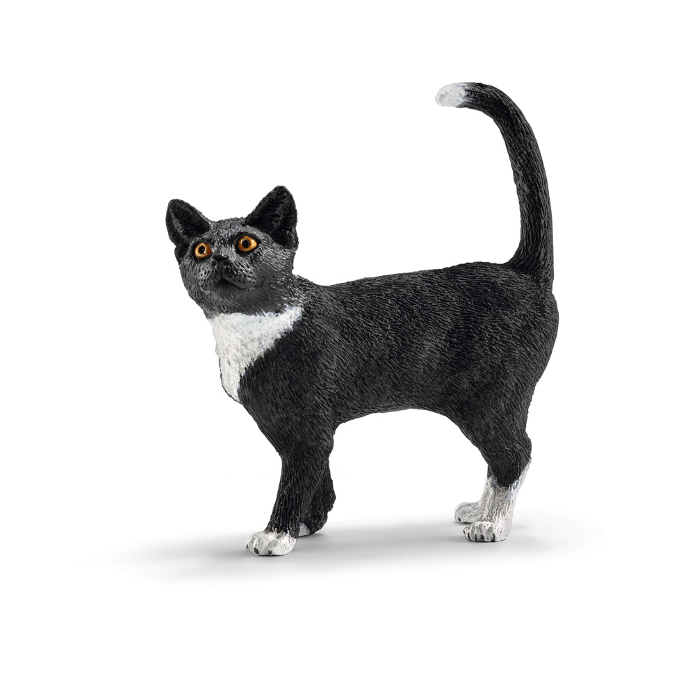 Schleich Farm World, Cute Animal Toys For Kids And Toddlers, And Cat Toy Figurine, Ages 3+ Black/White