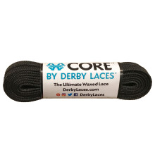 Derby Laces CORE Narrow 6mm Waxed Lace for Figure Skates, Roller Skates, Boots, and Regular Shoes (Black, 108 Inch / 274 cm)