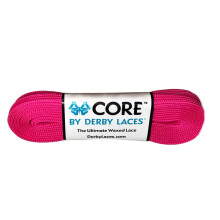 Derby Laces CORE Narrow 6mm Waxed Lace for Figure Skates, Roller Skates, Boots, and Regular Shoes (Hot Magenta, 72 Inch / 183 cm)