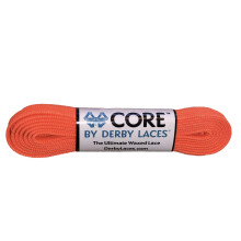 Derby Laces CORE Narrow 6mm Waxed Lace for Figure Skates, Roller Skates, Boots, and Regular Shoes (Fluorescent Orange, 134 Inch / 340 cm)