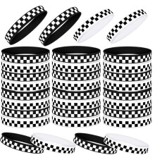 yisncka 24 Bracelets de Fête Racing en Silicone à Motif Échiqueté