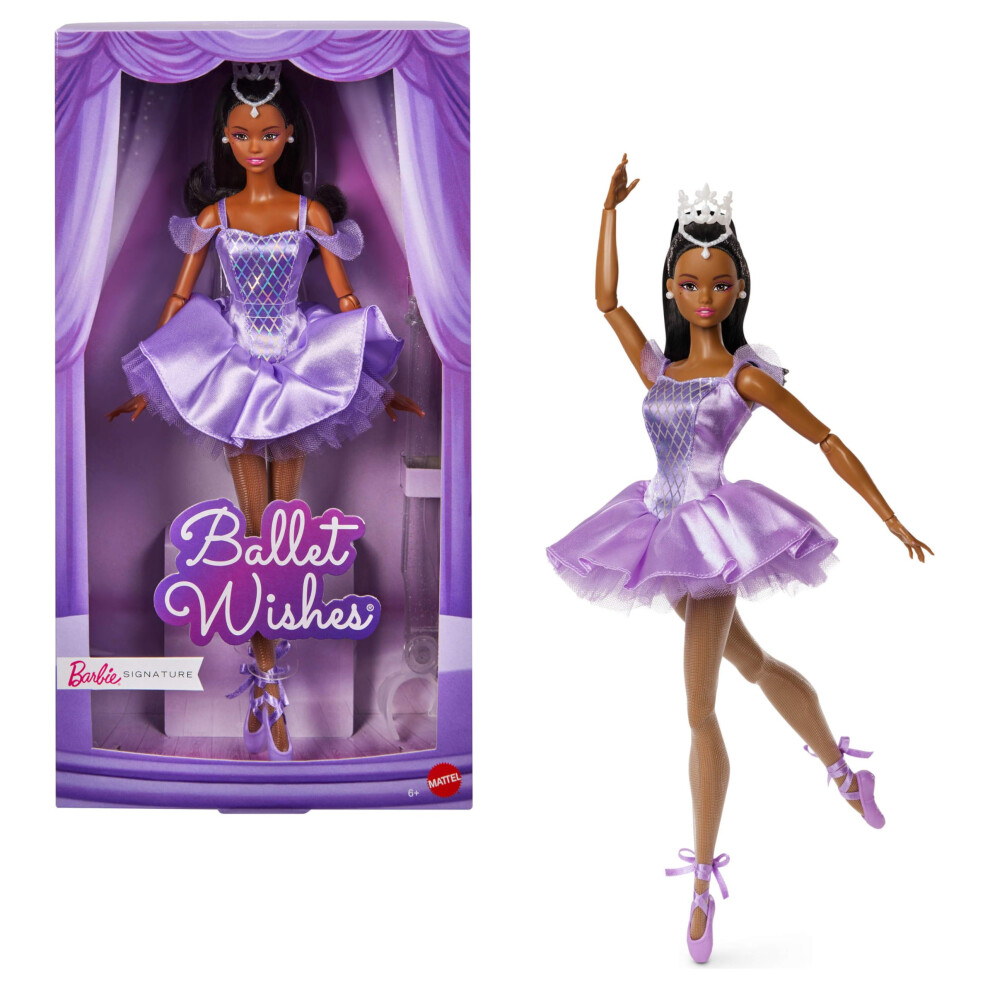 Barbie Signature Ballet Wishes Doll, Collectible Fashion Doll In Satiny, Tutu With Ponytail Hair And Giftable Packaging Purple/Black