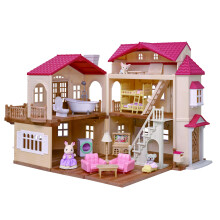 Calico Critters - Puppenhaus Serie - Deluxe Landhaus Geschenkset | Puppenhaus Spielzeug mit Zubehör | Ab 3 Jahren