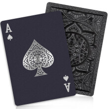 Paquet de 12 Cartes à Jouer, Cartes en Plastique, Étanche, Poker Standard Noir, Pour Adultes