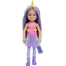 Barbie Chelsea Unicorn Small Doll (6-Inch) with Purple Hair Wearing Removable Tail, Shoes & Hair Accessory, 6-inch Toy