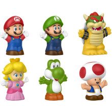 Fisher-Price Little People Toddler Toy My Mario 6-Piece Character Figure Set for Preschool Pretend Play Kids Ages 18+ Months
