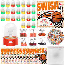 Gosodeny 24 Set Regali di San Valentino Mini Gioco di Basket Portachiavi Adesivi