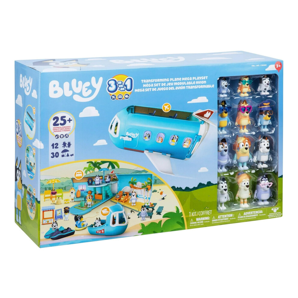 Bluey 3-In-1 Transforming Plane Ultimate Mega Set