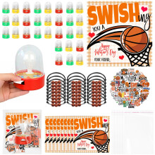 Gosodeny 24 Set Regali di San Valentino Includono Mini Gioco di Basket Braccialetti Adesivi