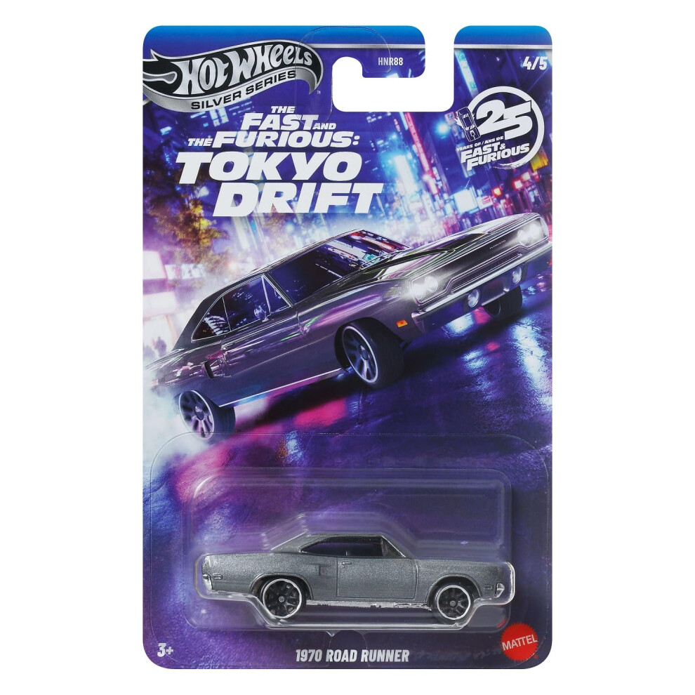 Hot Wheels Fast And Furious Tokyo Drift Auto 1970 Road Runner - Die Cast Model 1:64 Scale - Length 7 Cm - Jkx08