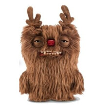 ZURU Fuggler Festive Fuggs 9 Zoll Weicher Plüsch, Hässliches Monster Stofftier mit Menschlichen Zähnen, Buntes Weihnachtsdesign (Rentier)