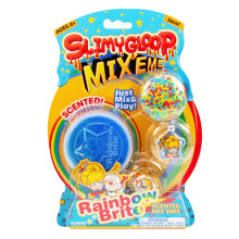 SLIMYGLOOP Mix'Ems Arc-en-ciel, Slime Paillette Framboise Bleue avec Accessoires