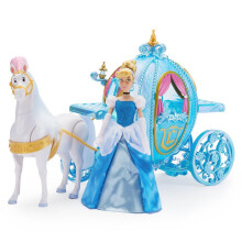 Disney Store Offizielle Cinderella Puppe Deluxe Geschenkeset mit Gehen Pferd & Leuchtender Kürbis-Kutsche