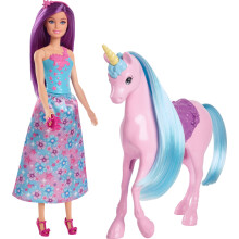 Barbie Mattel Puppe & Einhorn Fantasie Spielset - Magisches Abenteuer Spielzeug