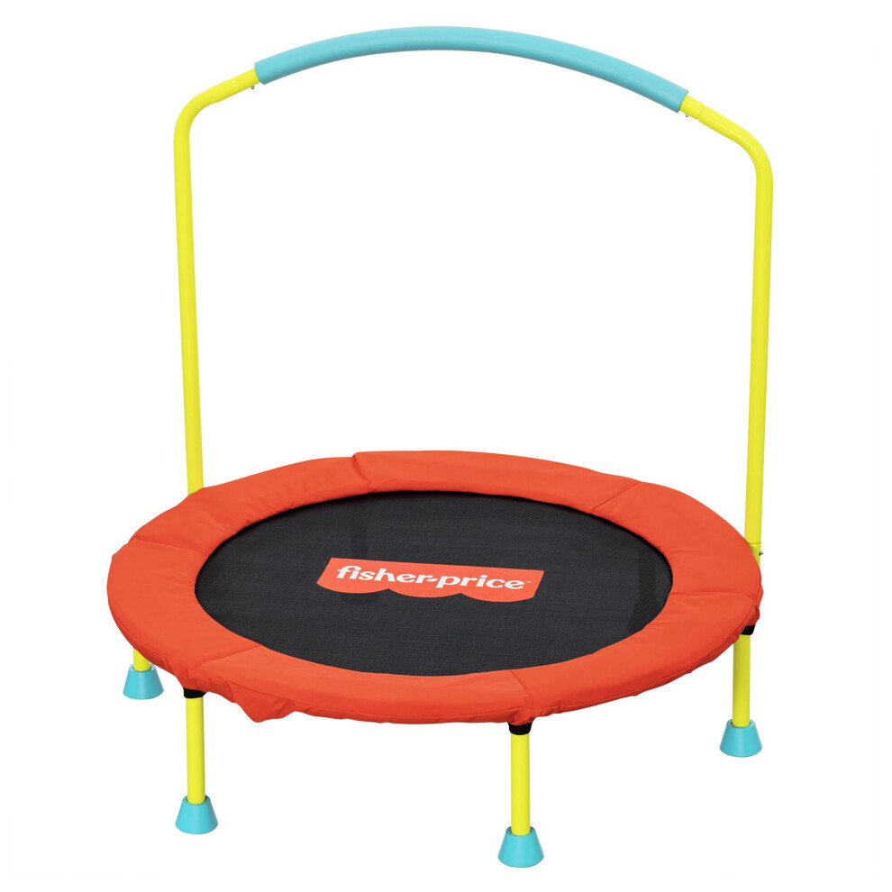 Photos - Trampoline Accessory Bestway Fisher-Price 3-Foot Mini Trampoline, WonderJump 36-Inch Round Indoor Toddler Kids Trampoline with Stabilizing Handlebar 