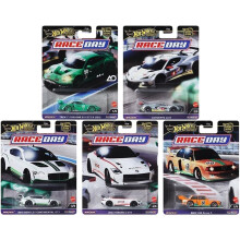 Hot Wheels Race Day Car Bundle, 5-Pack Die-Cast Cars, Porsche 911 GT3, Corvette C8.R, Bentley Continental GT3, Nissan Z GT4, BMW 320 FPY86-961D