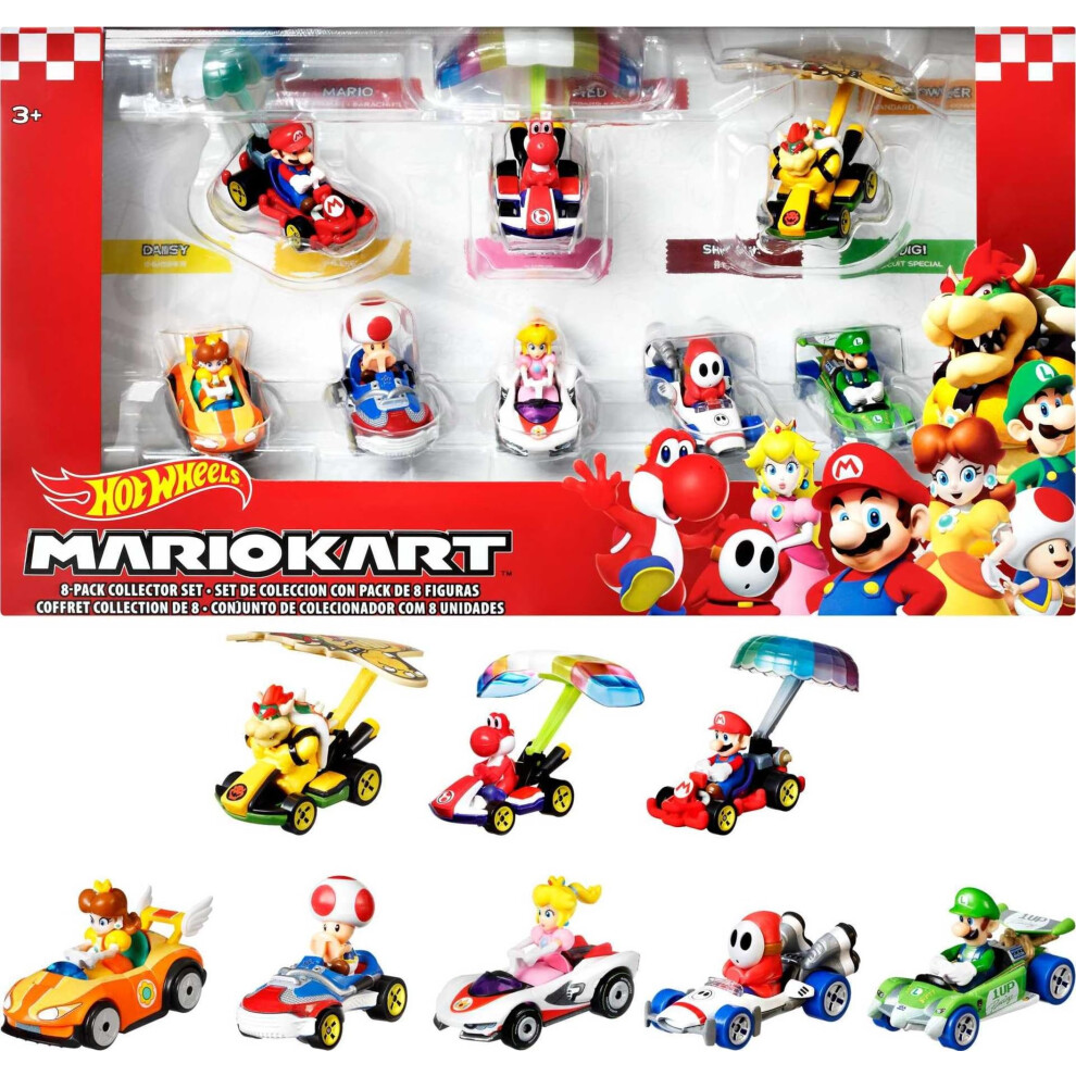 Hot Wheels Mario Kart Glider Vehicle - 8Pk, Ages 3+