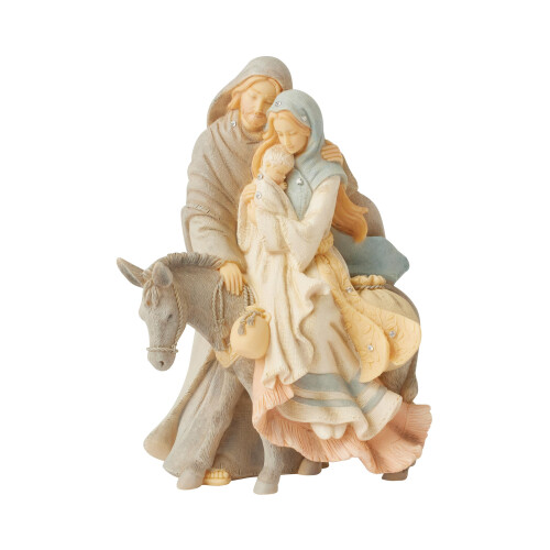 Enesco Foundations Heilige Familie mit Esel Figur, 13,1 cm, Multicolor