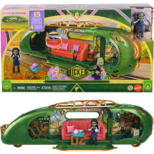 Mattel Universal Pictures Wicked Emerald City Train Playset with Elphaba Small Doll, 3 Play Spaces & 14 Accessories, Inspired by The Movie