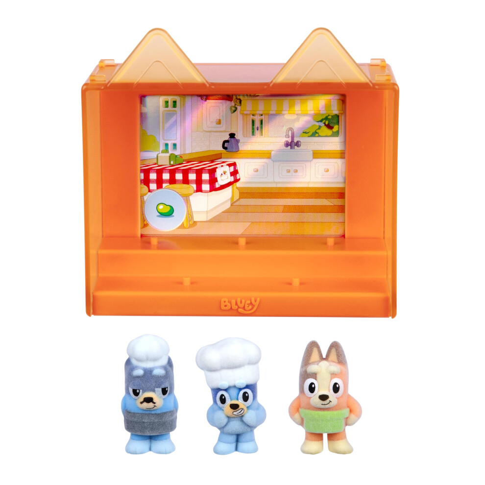 Bluey Fuzzies Episode Pack: Pavlova. With 3 Specially Flocked Collectible Mini-Figures (Incl. 1 Exclusive), Display Case, Trading Card, And Collector'